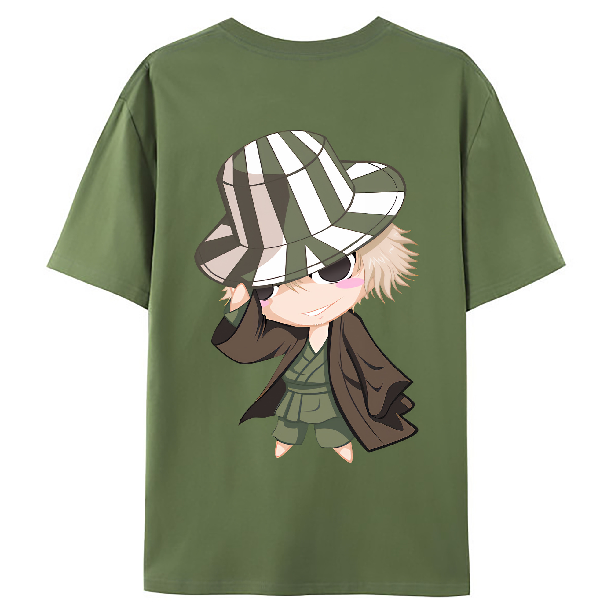 （画像用） "ブリーチ 浦原 喜助（うらはら きすけ） BLEACH Urahara Kisuke " 綿100％ メンズ半袖Tシャツ（バックプリント） 通気性